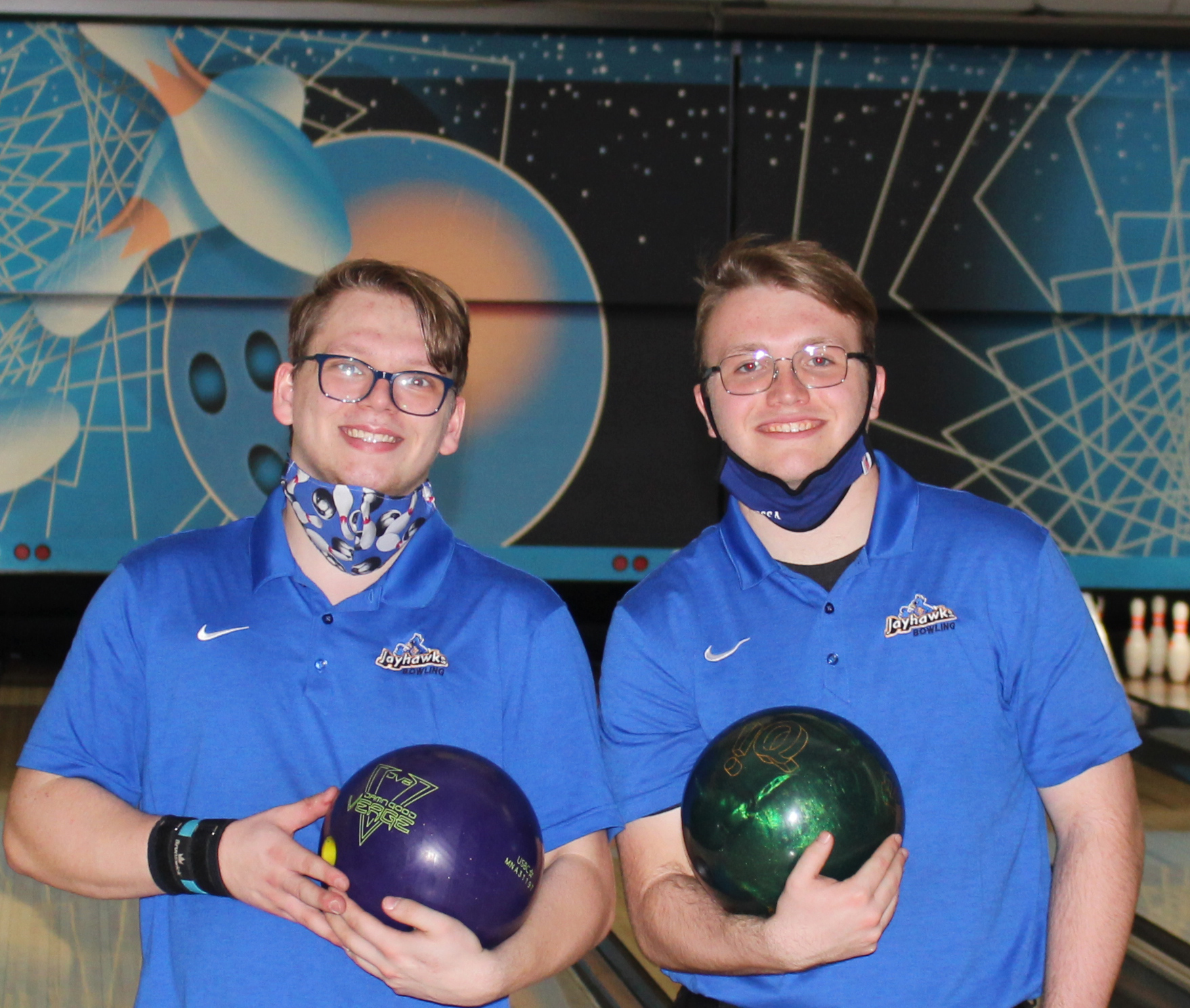 2021 MCCAA doubles champions: Ethan May and Jonathan Garland of Muskegon CC